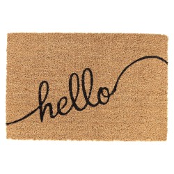 Clayre & Eef Deurmat  60x40 cm Bruin Kokosvezel Rubber Rechthoek Hello
