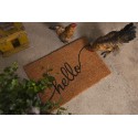 Clayre & Eef Door Mat 60x40 cm Brown Rubber Coconut Fiber Rectangle Hello