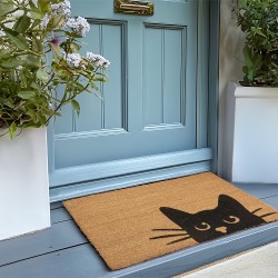Clayre & Eef Deurmat 75x45 cm Bruin Kokos Kat