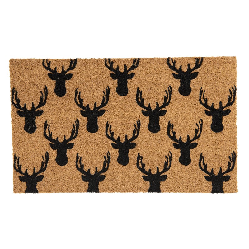 Clayre & Eef Paillasson 75x45 cm Marron Fibre de coco en caoutchouc Rectangle Élan