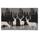 Clayre & Eef Door Mat 75x45 cm Grey Rubber Coconut Fiber Rectangle Moose