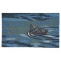 Clayre & Eef Door Mat 75x45 cm Blue Rubber Coconut Fiber Rectangle Duck
