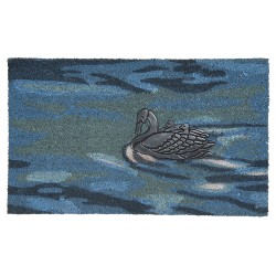 Clayre & Eef Deurmat  75x45 cm Blauw Kokosvezel Rubber Rechthoek Eend