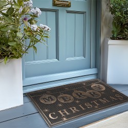 Clayre & Eef Paillasson 75x45 cm Gris Plastique Rectangle Merry Christmas