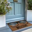 Clayre & Eef Türmatte 75x45 cm Braun Blau Gummikokosfaser Rechteck Brillen Welcome
