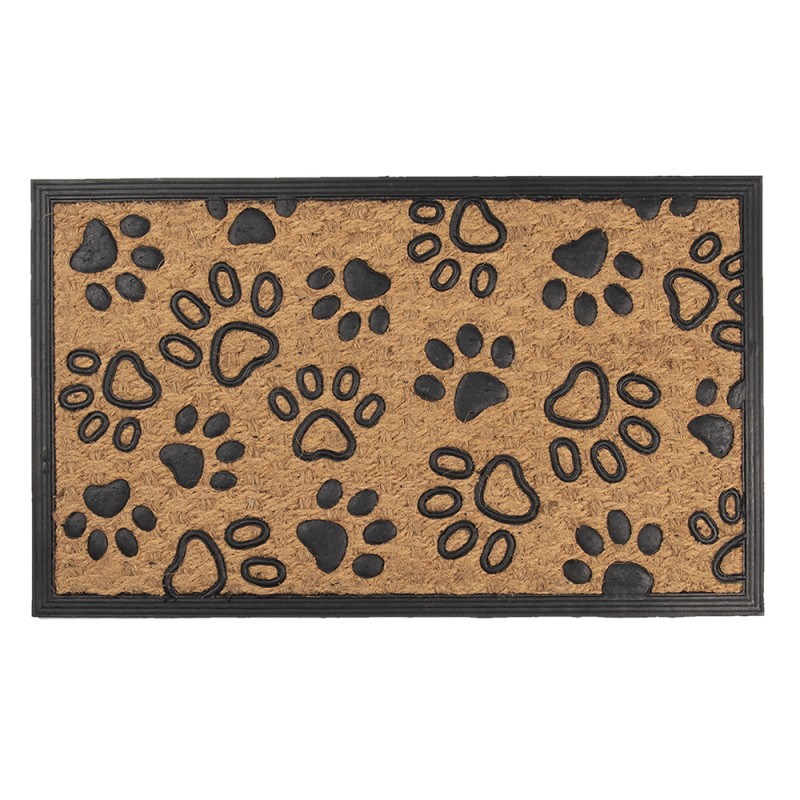 Clayre & Eef Deurmat  75x45 cm Bruin Zwart Kokosvezel Rubber Rechthoek