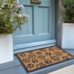 Clayre & Eef Deurmat  75x45 cm Bruin Zwart Kokosvezel Rubber Rechthoek