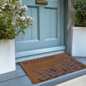 Clayre & Eef Deurmat  60x40 cm Bruin Paars Kokosvezel Pvc Rechthoek Lavendel Welcome