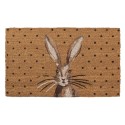 Clayre & Eef Door Mat 75x45 cm Brown PVS Coconut Fiber Rectangle Rabbit