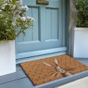 Clayre & Eef Door Mat 75x45 cm Brown PVS Coconut Fiber Rectangle Rabbit