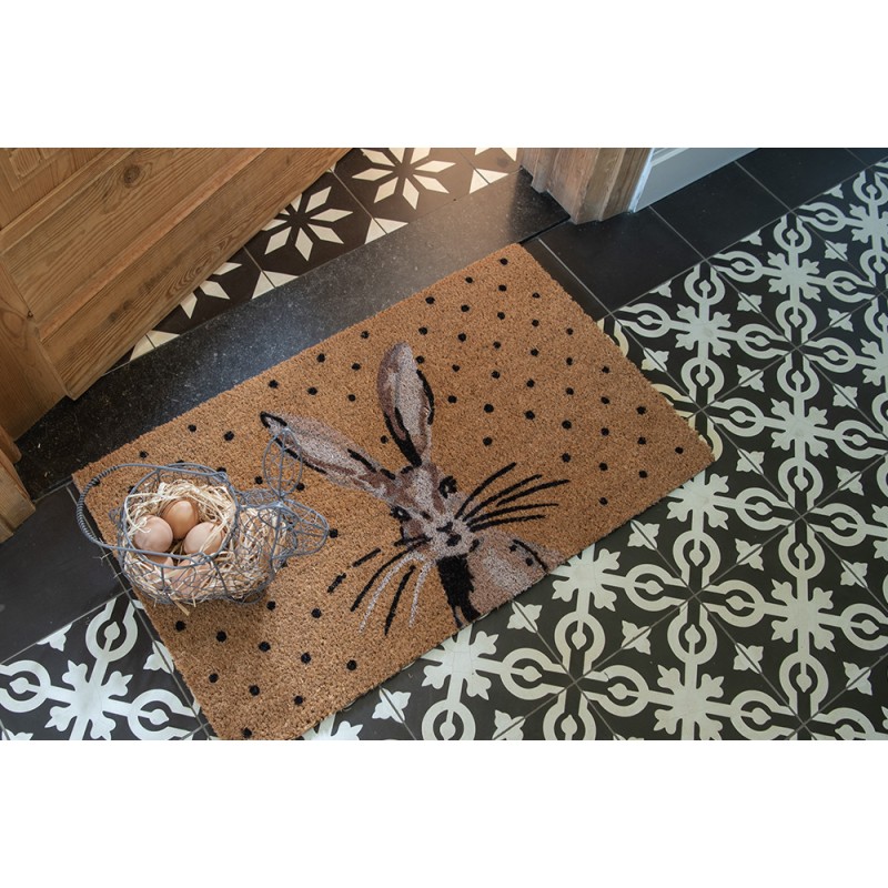Clayre & Eef Zerbino 75x45 cm Marrone Fibra di cocco in PVC Rettangolo Coniglio