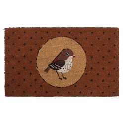 Clayre & Eef Türmatte Vogel 75x45 cm Braun PVC-Kokosfaser Rechteck