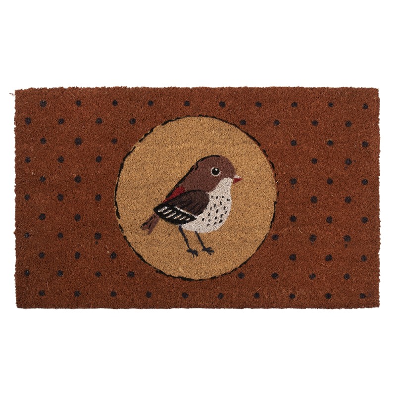 Clayre & Eef Zerbino Uccello 75x45 cm Marrone Fibra di cocco in PVC Rettangolo