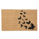 Clayre & Eef Zerbino 75x45 cm Marrone Nero  Fibra di cocco in PVC Rettangolo Farfalle