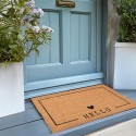 Clayre & Eef Türmatte 75x45 cm Braun Schwarz PVC-Kokosfaser Rechteck Herz Hello