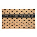 Clayre & Eef Door Mat 75x45 cm Brown PVS Coconut Fiber Rectangle Hearts Home