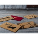 Clayre & Eef Door Mat 75x45 cm Brown PVS Coconut Fiber Rectangle Hearts Home