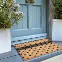 Clayre & Eef Door Mat 75x45 cm Brown PVS Coconut Fiber Rectangle Hearts Home