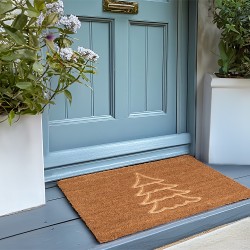 Clayre & Eef Zerbino 75x45 cm Marrone Fibra di cocco in PVC Rettangolo Albero di Natale