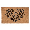 Clayre & Eef Door Mat 75x45 cm Brown Black PVS Coconut Fiber Rectangle Heart