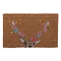 Clayre & Eef Paillasson 75x45 cm Marron Fibre de coco PVC Cerf
