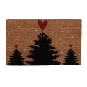 Clayre & Eef Paillasson 75x45 cm Marron Fibre de coco PVC Sapins de Noël