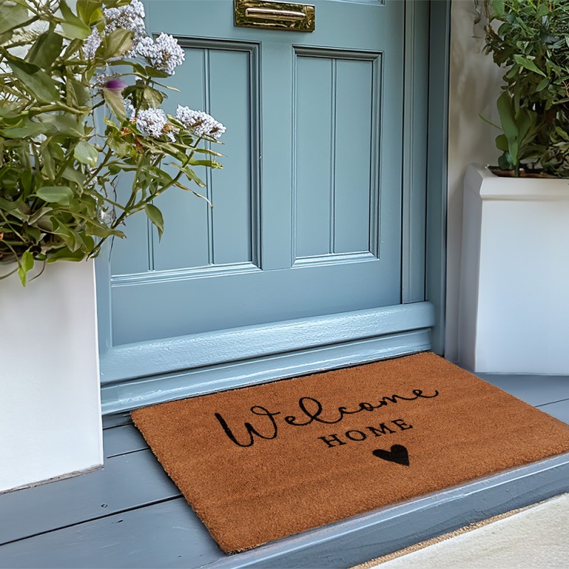 Clayre & Eef Door Mat 75x45 cm Brown PVS Coconut Fiber