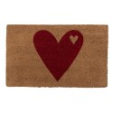 Clayre & Eef Paillasson 75x45 cm Marron Fibre de coco PVC Coeurs