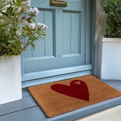 Clayre & Eef Zerbino 75x45 cm Marrone Fibra di cocco in PVC Cuori