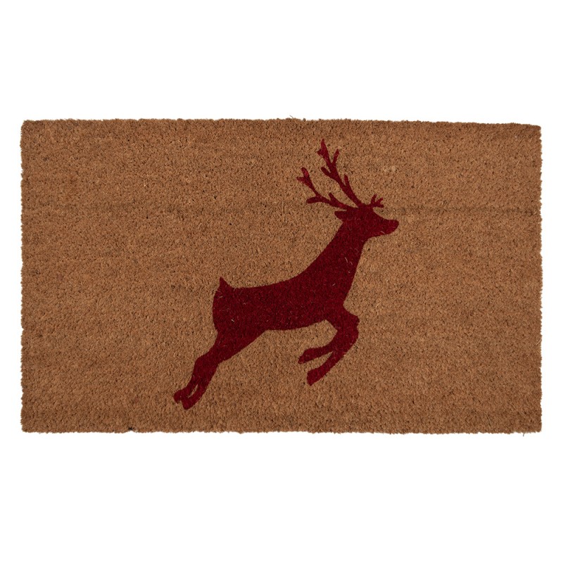 Clayre & Eef Deurmat 75x45 cm Bruin Kokosvezel PVC Hert
