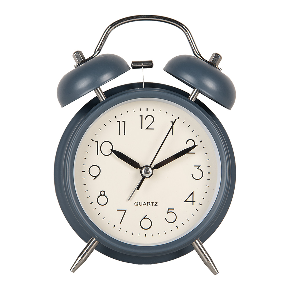 Clayre&Eef Wekker AnaloogØ 9x5x13 cm Blauw Metaal afbeelding