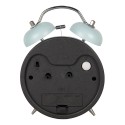 Clayre & Eef Analog Alarm Clock Ø 9x5x13 cm Blue Metal Glass