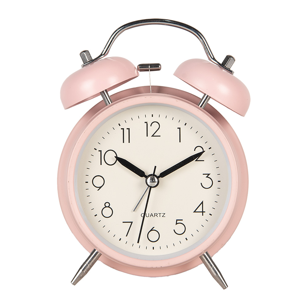 Clayre&Eef Wekker AnaloogØ 9x5x13 cm Roze Metaal afbeelding