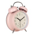Clayre & Eef Sveglia analogica Ø 9x5x13 cm Rosa Metallo Vetro