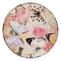 Clayre & Eef Pfannenuntersetzer Ø 16 cm Beige Keramik Schmetterlinge