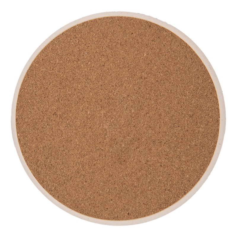 Clayre & Eef Pfannenuntersetzer Ø 16 cm Beige Keramik Schmetterlinge
