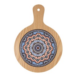Clayre & Eef Pfannenuntersetzer 19x27 cm Braun Blau Keramik