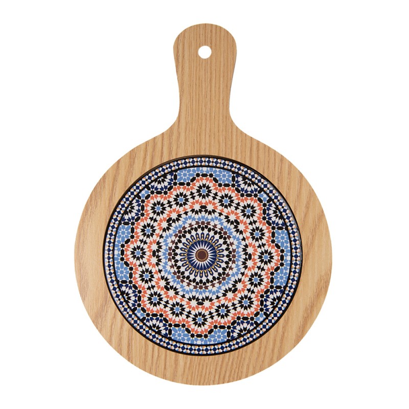 Clayre & Eef Onderzetters Pannen 19x27 cm Bruin Blauw Keramiek