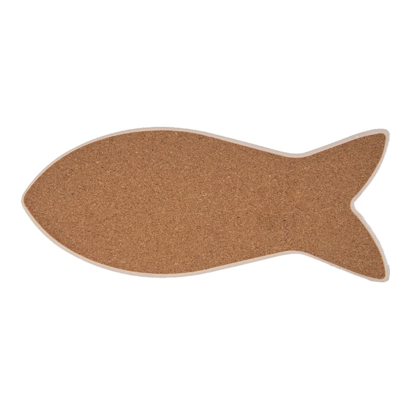 Clayre & Eef Pfannenuntersetzer Fisch 12x30 cm Blau Keramik