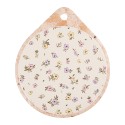 Clayre & Eef Pot Coasters 20x23 cm Beige Ceramic Flowers