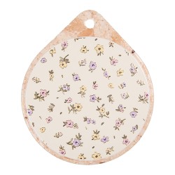 Clayre & Eef Pot Coasters 20x23 cm Beige Ceramic Flowers
