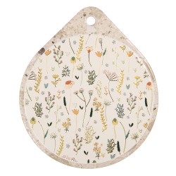 Clayre & Eef Pot Coasters 20x23 cm Beige Ceramic Flowers