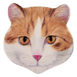 Clayre & Eef Pot Coasters Cat 20x20 cm Brown Ceramic