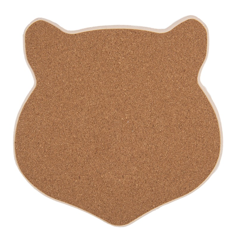 Clayre & Eef Pot Coasters Cat 20x20 cm Brown Ceramic