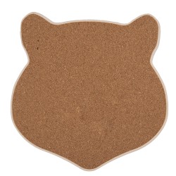 Clayre & Eef Pot Coasters Cat 20x20 cm Brown Ceramic