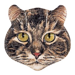 Clayre & Eef Magnet Katze 7x7 cm Braun Keramik