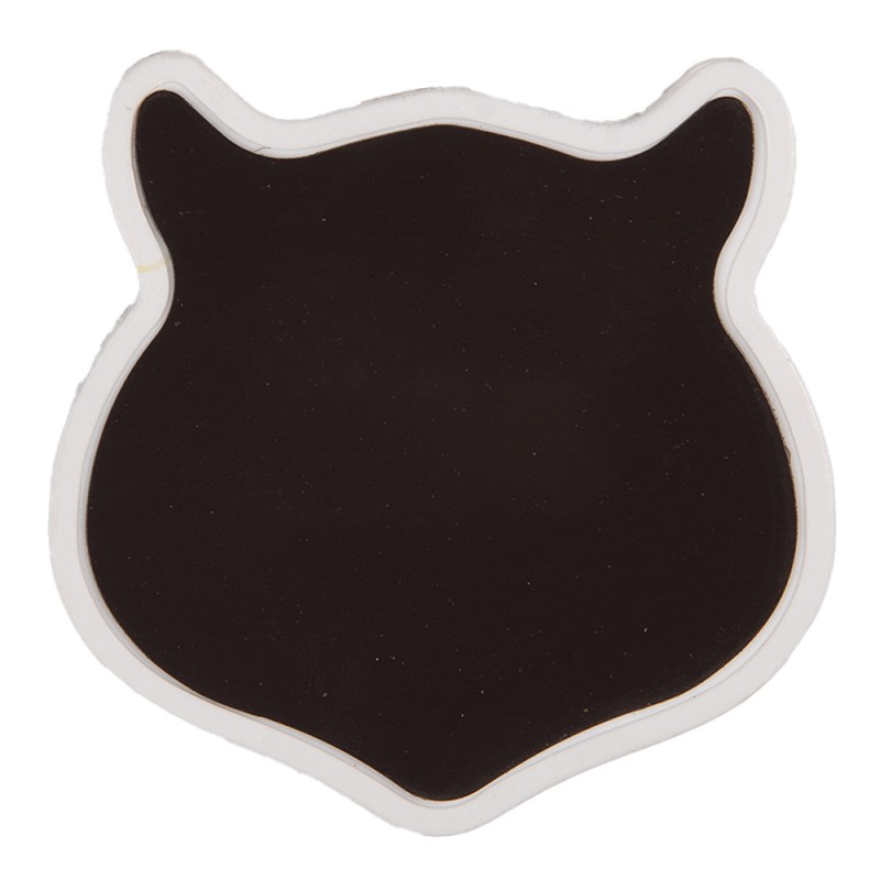 Clayre & Eef Magnet Katze 7x7 cm Braun Keramik