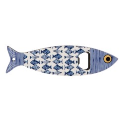 Clayre & Eef Bottle Opener Fish 5x18 cm Blue Ceramic