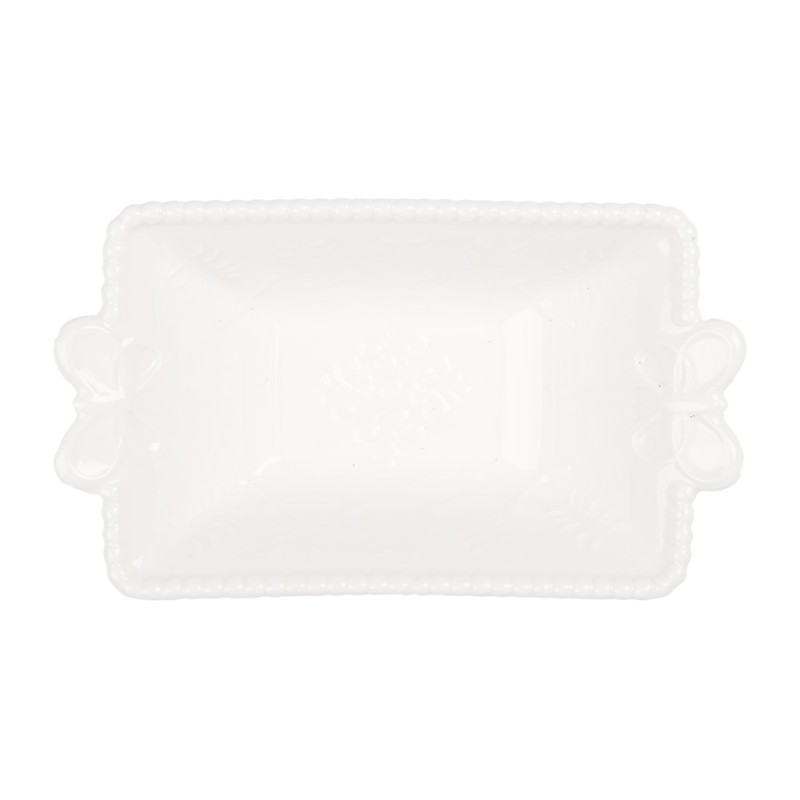 Clayre & Eef Ciotola 75 ml Bianco Ceramica Farfalle