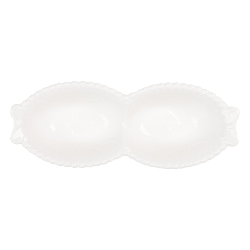 Clayre & Eef Schale 75 ml Weiß Keramik Schmetterlinge